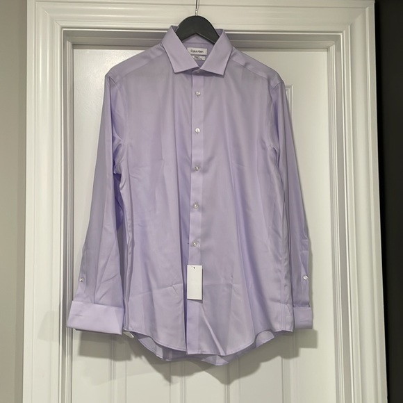 NEW Calvin Klein Men's Dress Shirt Slim Fit Non Iron Solid French Cuff - 16 - Picture 6 of 13